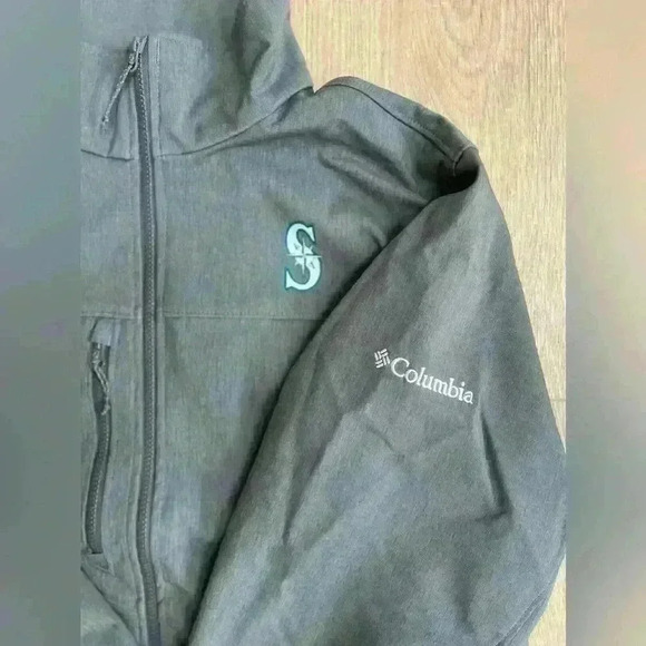 Columbia Mens Ascender Softshell Full Zip Jacket Graphite Seattle Mariners XL - Picture 5 of 14